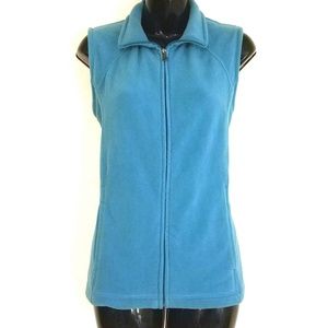 Bass full Zip Blue Polar Fleece Winter Vest Size L